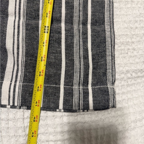NWT Briggs Linen Blend Wide Leg Grey White Stripe Pull On Pants Women's Size XL - Picture 9 of 10